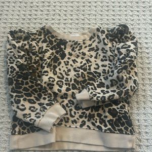 Zara girls puff sleeve animal print sweatshirt.
